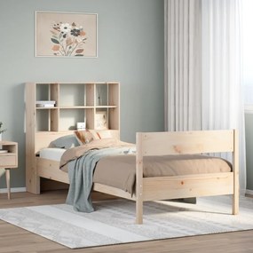 3322996 vidaXL Легло с рафтове за книги, без матрак, 90x200 см, бор масив