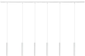 Модерна релсова система за осветление с 6 бели висящи лампи 1-фазна - Slimline Keno