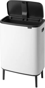 Кош за боклук Brabantia Bo Touch Hi 1001259, 60 л, Странични отвори за пренасяне, Регулируеми крака, Бял