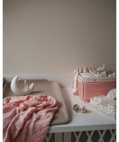 Сиво-розово плетено бебешко одеяло от органичен памук 80x100 cm Sorbet – Cam Cam Copenhagen