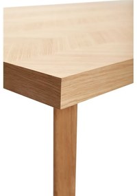Трапезна маса от масивен дъб в естествен цвят 100x200 cm Herringbone – Hübsch