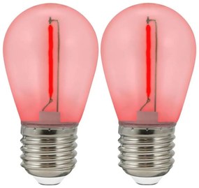 КОМПЛЕКТ 2x LED Крушка PARTY E27/0,3W/36V червена