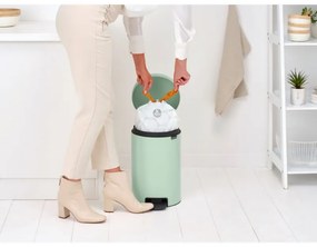 Кош за боклук с педал Brabantia NewIcon 1008843, 12 л, Плавно затваряне, Противоплъзгаща основа, Светлозелен