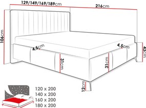 Επενδυμένο κρεβάτι Morris-Prasino Skouro-120 x 200