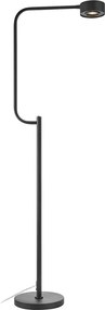 Черна LED затъмняваща се подова лампа с метален абажур (височина 130 cm) Hugo – Markslöjd