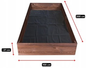 Естествено импрегнирано повдигнато дървено легло 200 x 100 x 27 cm