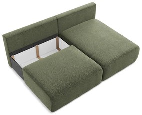 Зелен разтегателен ъглов диван с място за съхранение (десен ъгъл) Kalena – Makamii