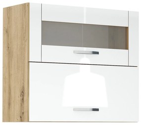 Горен кухненски шкаф Лорен 80/Бял гланц G45