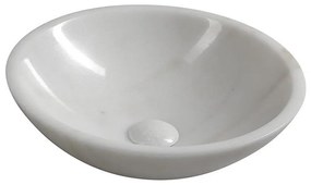 Sapho - Мивка за плот BLOK Ø 40 см мрамор/бяла