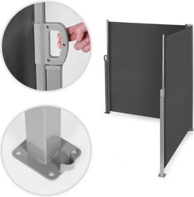 Двойна странична тента, екран 300 x 300 x 180 cm за тераса и балкон - сива