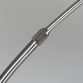 Модерна дъгова подова лампа стомана с черна платнена абажур - Arc Basic