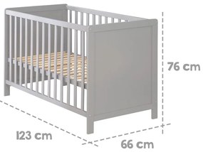 Сиво детско креватче 60x120 cm Hamburg – Roba