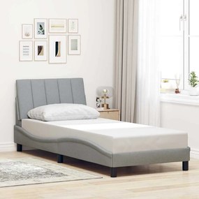 3310349 vidaXL Рамка за легло без матрак, светлосива, 80x200 см, плат