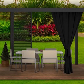 Модерни външни черни завеси за градинската тераса 155 x 240 cm