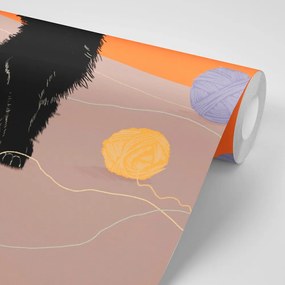 Тапет – Игрива котка с кълбета
