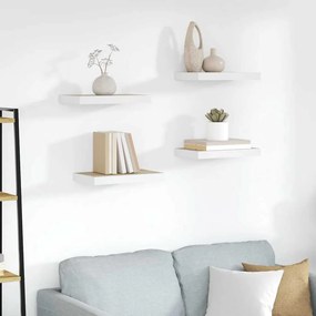 326572 vidaXL Окачени стенни рафтове, 4 бр, дъб и бял, 40x23x3,8 см, МДФ