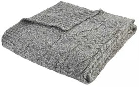Сиво плетено одеяло 150x200 cm Cable Knit – Bianca