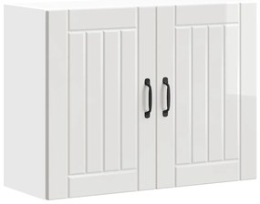 853829 vidaXL Кухненски стенен шкаф Lucca, бял гланц, инженерно дърво