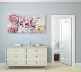 Картина на платно – Винтидж декорация с надпис Love