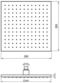 Душ слушалка Emotion квадрат-30 x 30 x 1.3 cm-Inox