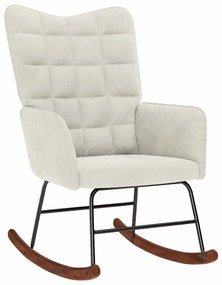 4016841 vidaXL Люлеещ стол, кремав, кадифе