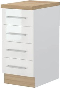 Подов шкаф Hudson R-40-4F-White - White glossy