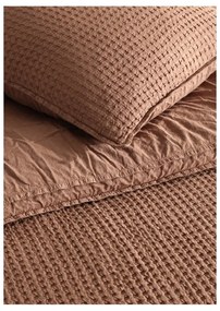 Кафяво единично спално бельо от памук Renforcé 140x200 cm Waffle Striped – Mila Home Luxury
