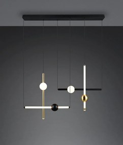 Черно/ в златист цвят LED затъмняващо се висящо осветително тяло Melita – Trio