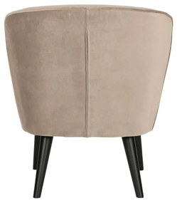 Бежово кресло от кадифе Sara - WOOOD