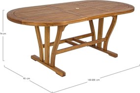 Градинска маса за хранене от масивна акация 90x150 cm Noemi – Bizzotto