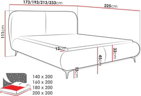Тапицирано легло Мое-антрацит-200 x 200