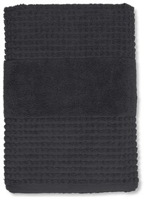 Тъмносива хавлиена кърпа от органичен памук от тери 70x140 cm Check – JUNA