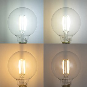 Интелигентна димируема LED крушка E27 G95 прозрачна 7W 806lm 2700-6500K