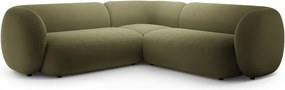 Зелен кадифен ъглов диван Kate – Micadoni