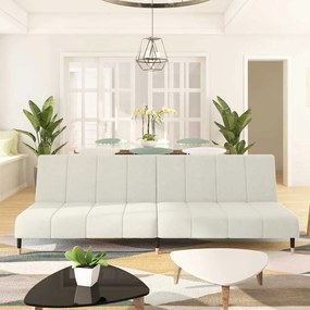 375883 vidaXL 2-местно разтегателно канапе, кремаво, кадифе