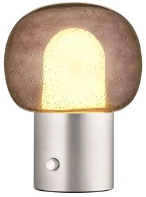 Алуминиева LED настолна лампа в сребрист цвят със стъклен абажур (височина 32 cm) Iris – Blomus