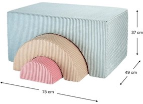Велурено игрище от пяна в цвят мента 75x49x37 cm Rainbow Montessori – Wigiwama