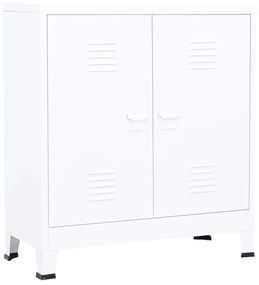 339624 vidaXL Индустриален скрин за съхранение, бял, 90x40x100 cм, стомана