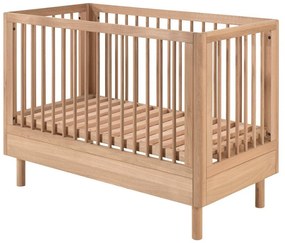 Детско креватче от масивен дъб с регулируема височина в естествен цвят 60x120 cm Forrest – Vipack