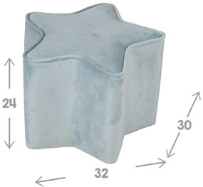 Светлосиньо кадифе бебешки пуф Lil Sofa - Roba