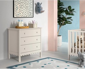 Бежов детски скрин с маса за преповиване 89x90x55 cm Swingo – Vipack