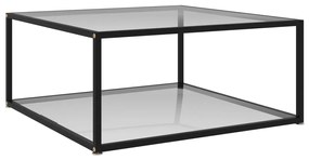 322892 vidaXL Кафе маса, прозрачна, 80x80x35 cм, закалено стъкло