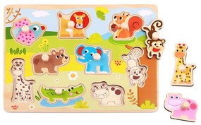 Tooky Toy - Дървена образователна дъска с животни TY857
