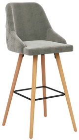 289464 vidaXL Бар табуретки, 2 бр, светлосиви, кадифе