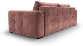 Розов кадифен разтегателен диван Luca - Milo Casa