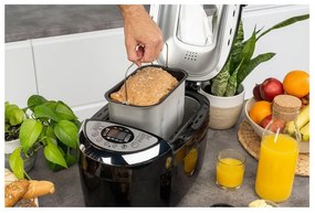 Хлебопекарна FIRST FA-5152-3-BA, 850W, 1.25 кг, 12 програми, Таймер, Незалепващо покритие, Черен/инокс