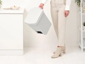 Кош за боклук с педал Brabantia StepUp 1008483, 25 л, Екологични материали, Голям отвор, Светлосив