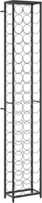 Поставка за вино за 57 бутилки черна 34x18x200 см ковано желязо