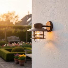 Индустриална стенна лампа ръждиво кафява IP44 - Shell