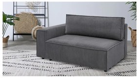 Тъмносив модул за диван от велур, ляв ъгъл Nihad modular - Bobochic Paris